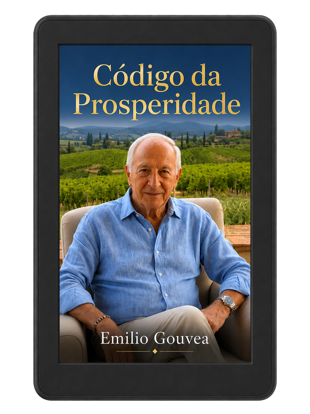 Capa do livro digital Código da Prosperidade em um leitor eletrônico